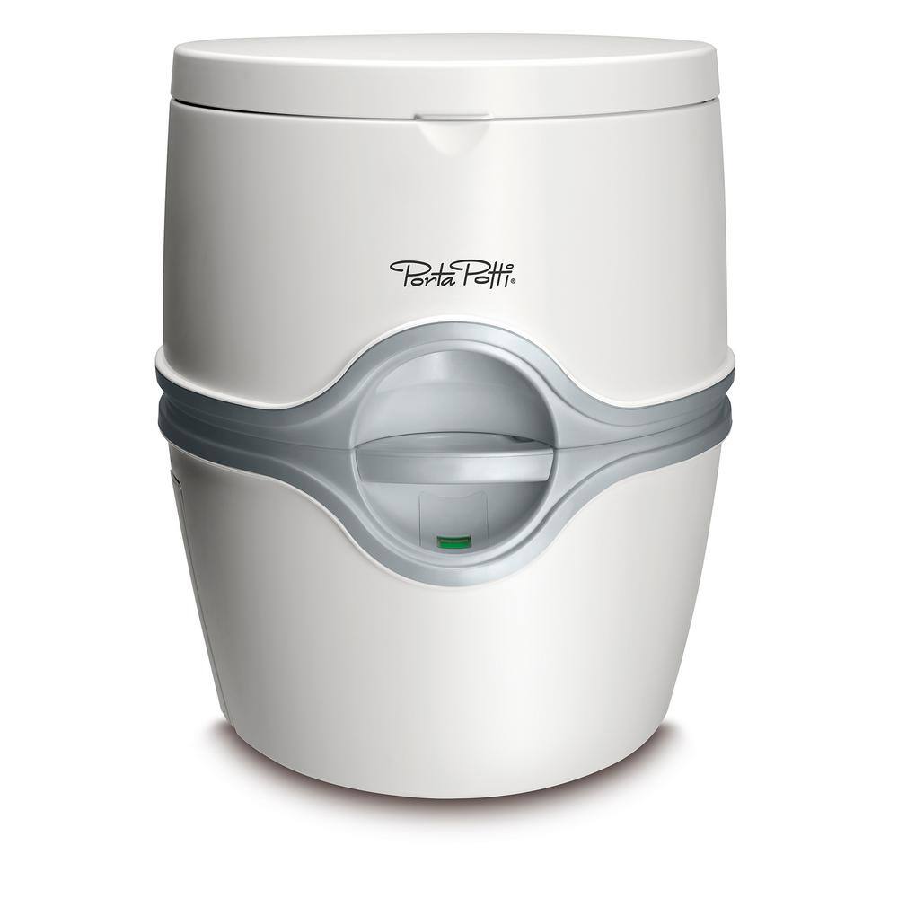 THETFORD Porta Potti 1-Piece 0.07 GPF Single Flush Round Electric Toilet in White 92306