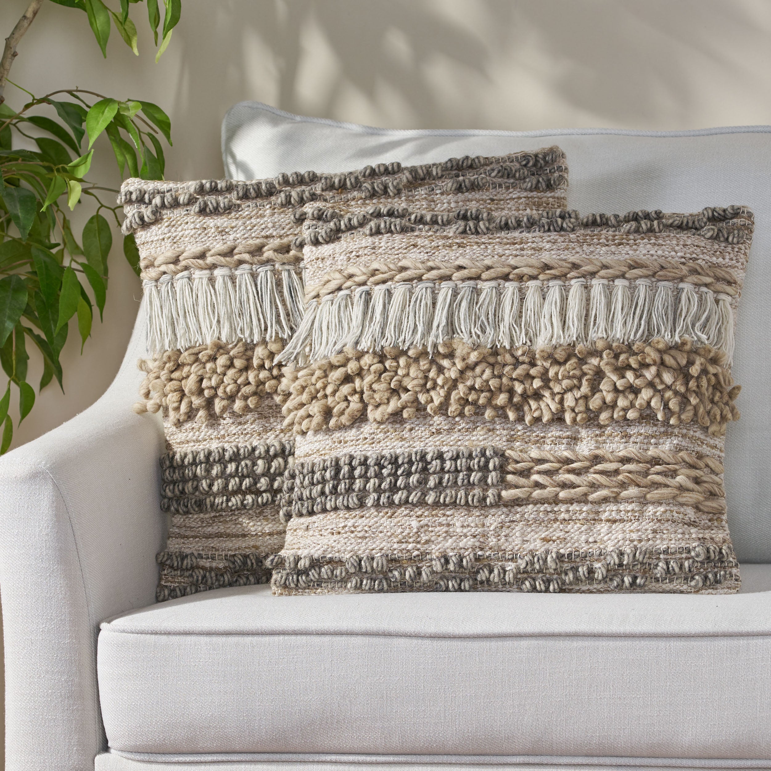 Aldric Hand-Loomed Boho Throw Pillow