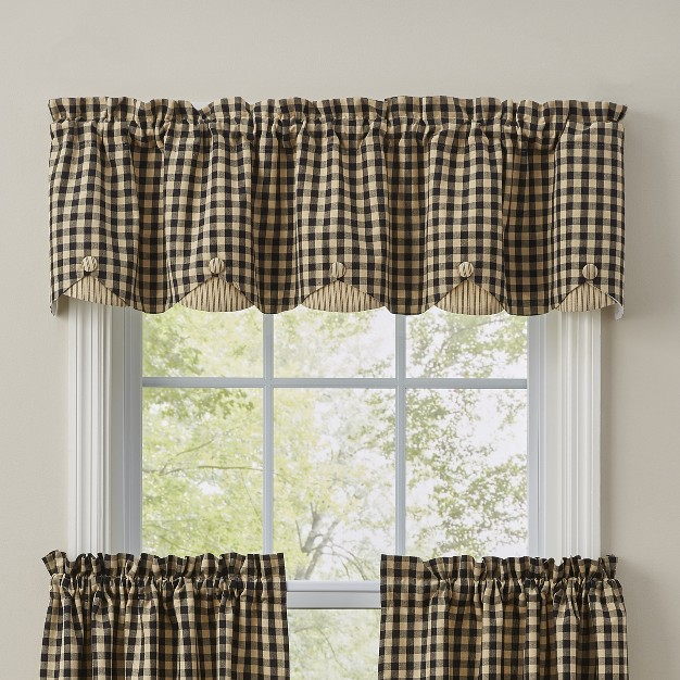 Berry Gingham Lined Scallop Valance