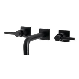 Kingston Brass Concord 2-Handle Wall Mount Bathroom Faucet in Matte Black HKS6120DL