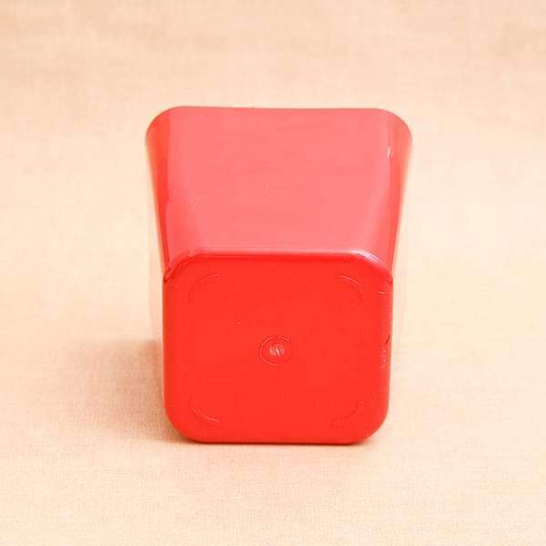 5.5 inch (14 cm) Square Plastic Planter with Rounded Edges (Red) (set of 6)