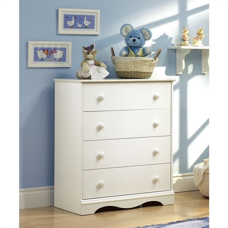 South Shore Angel Traditional 4 Drawers Chest, White