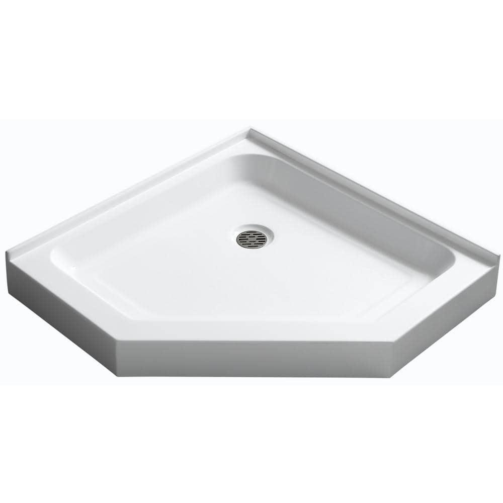 ANZZI Randi 36 in x 36 in Double Threshold Shower Base in White