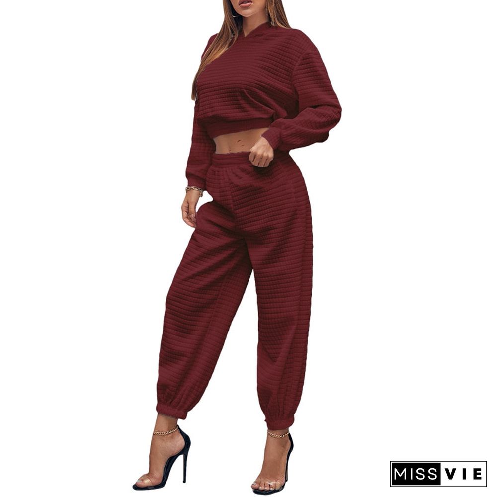 Tracksuits Womens Hoodies Two Piece Set Long Sleeve Sweatshirts Pants Sets Female Casual Solid Color Suits Y2K Autumn