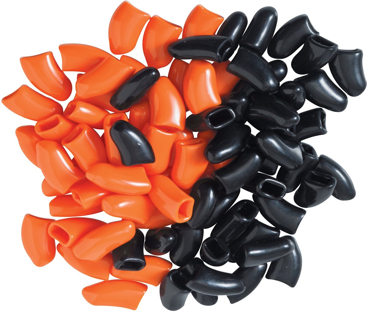 Soft Claws Cat Nail Caps， Black/Orange， 40 count