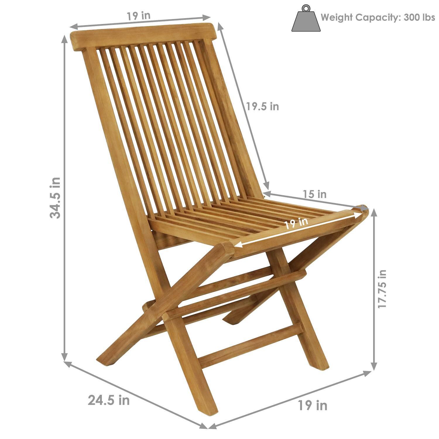 Ultimate Patio Hyannis 2-Piece Teak Folding Patio Chair Set