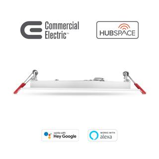 Commercial Electric 6 in. Smart Ultra Slim New Construction and Remodel RGB+W LED Recessed Kit Powered by Hubspace 50292