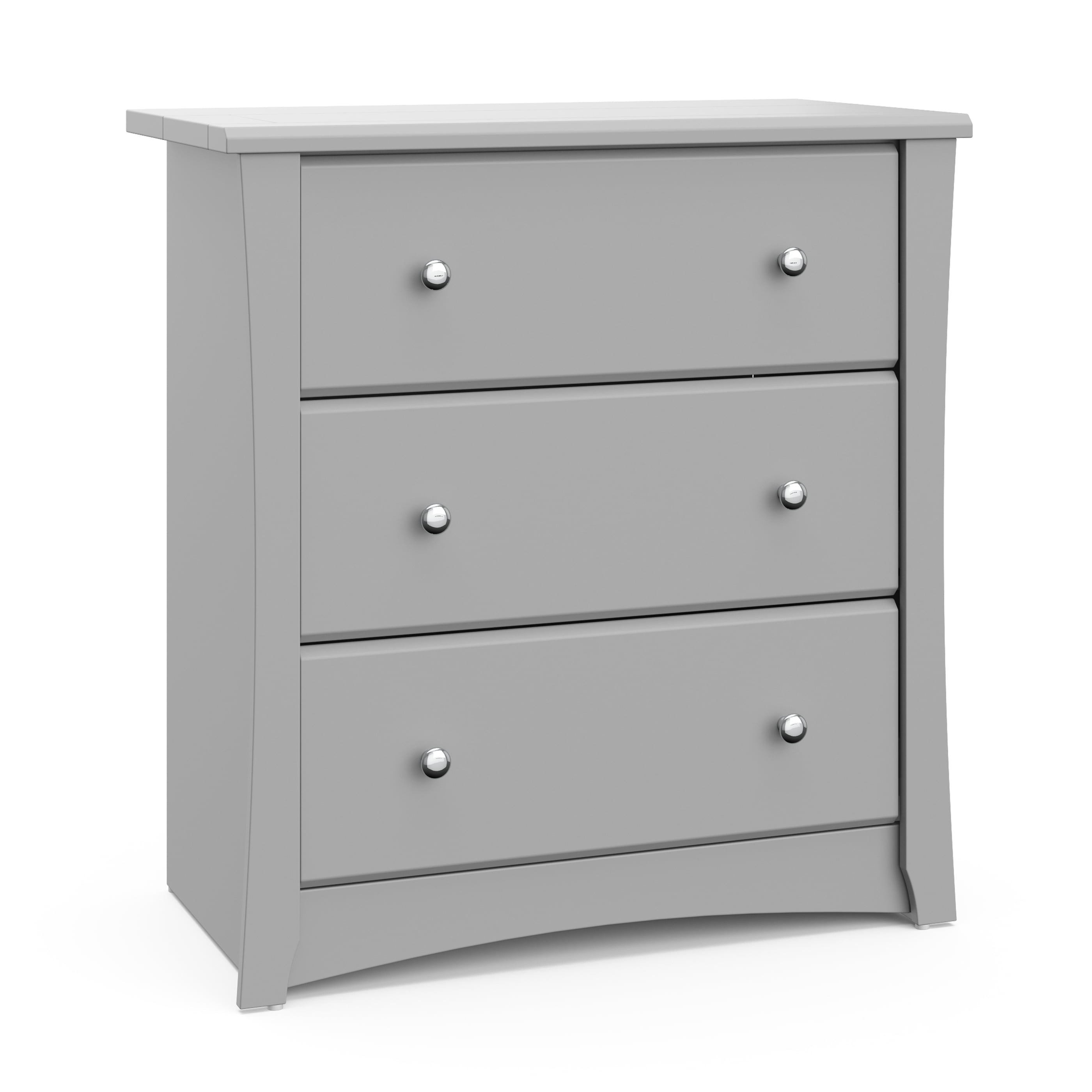 Storkcraft Crescent 3 Drawer Modern Vertical Dresser Pebble Gray Finish