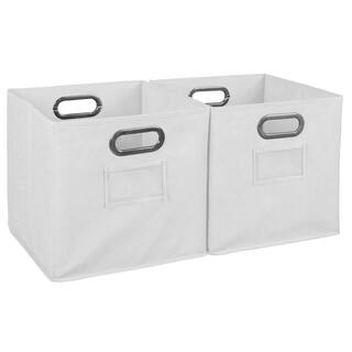 Regency 12 in. H x 12 in. W x 12 in. D White Fabric Cube Storage Bin 2-Pack HDCHTOTE2PKWH