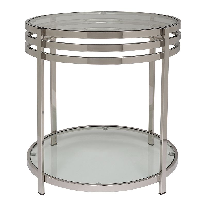 Safavieh Malory Chrome End Table With Glass Top