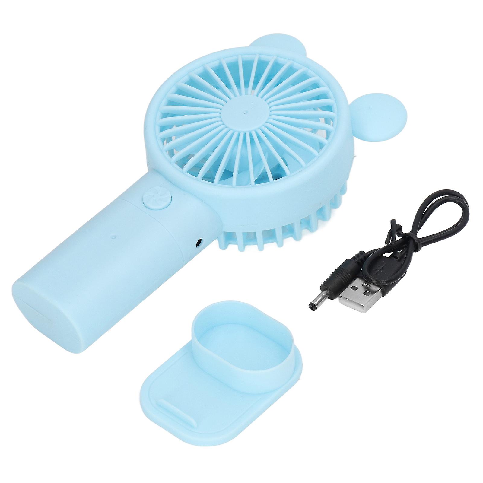 Mini Handheld Fan USB 1200mAh Battery Dual Drive Portable Handheld Fan Electric Small Fan Blue