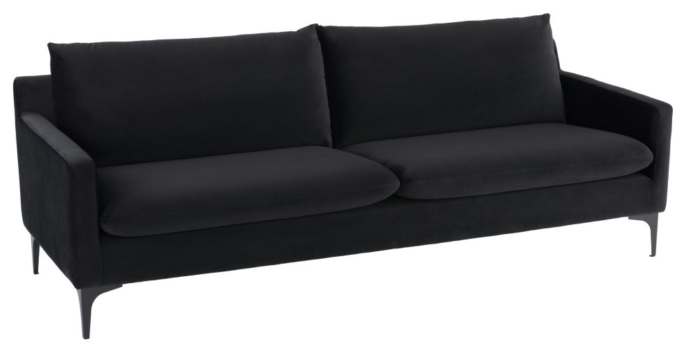 Anders Black Fabric Triple Seat Sofa  Hgsc587   Midcentury   Sofas   by Kolibri Decor  Houzz