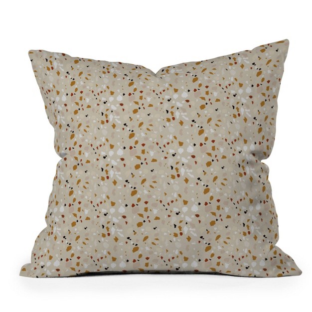 Iveta Abolina Terrazzo Tan Outdoor Throw Pillow Beige Deny Designs