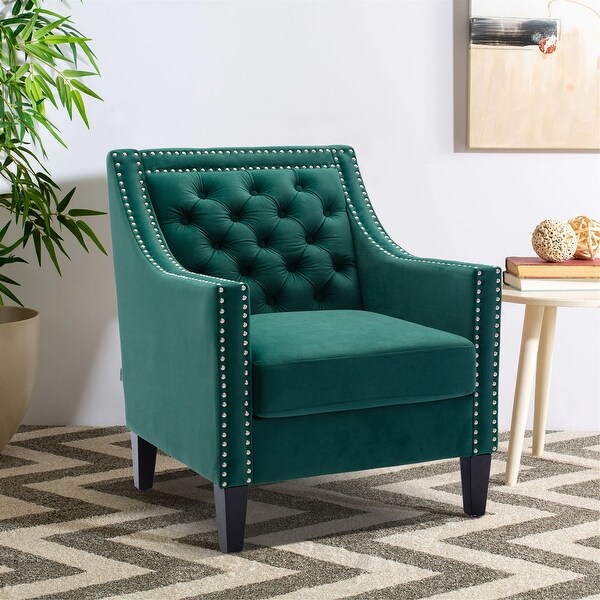 Accent Armchair with nailheads and solid wood legs