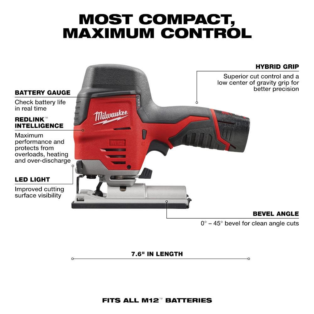 MW M12 Cordless High Performance Jig Saw Kit 2445-21 from MW