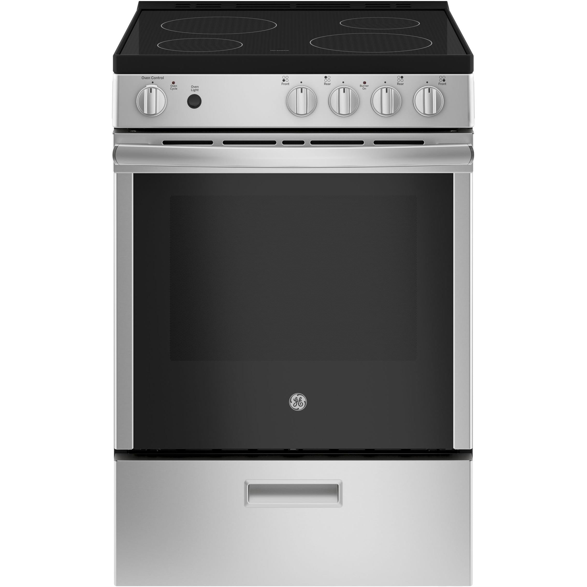 GE 24-inch Freestanding Electric Range with Removable Backguard JCAS640RMSS