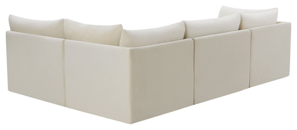 Jacob Velvet Upholstered L Shaped Modular Sectional   Transitional   Sectional Sofas   by Meridian Furniture  Houzz