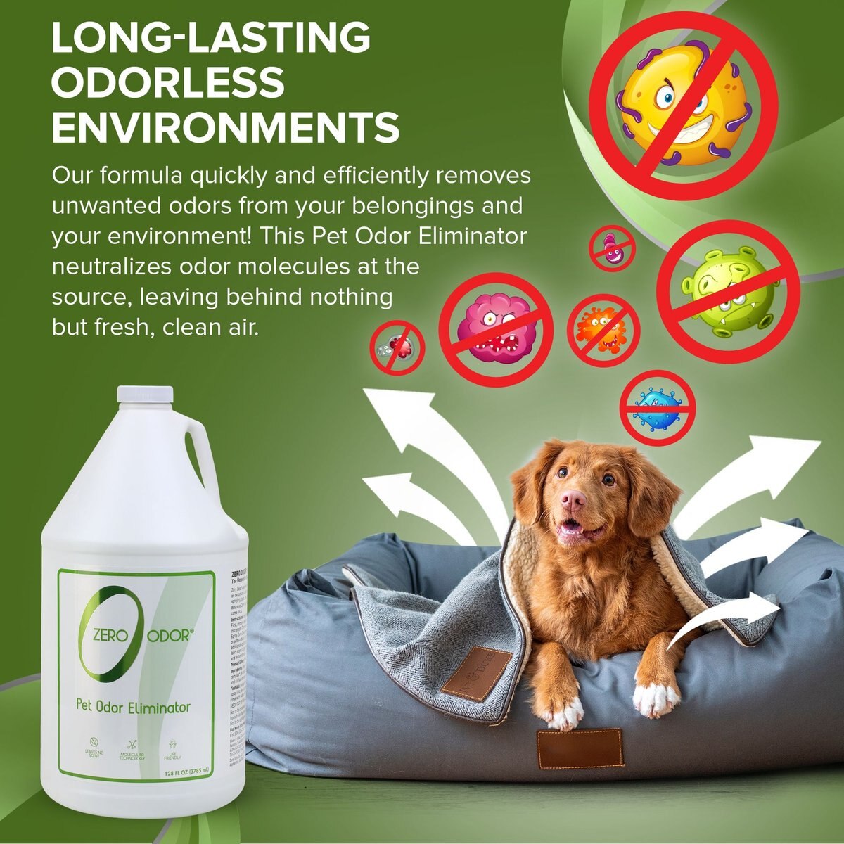 Zero Odor Pet Odor Eliminator Refill， 128-oz bottle