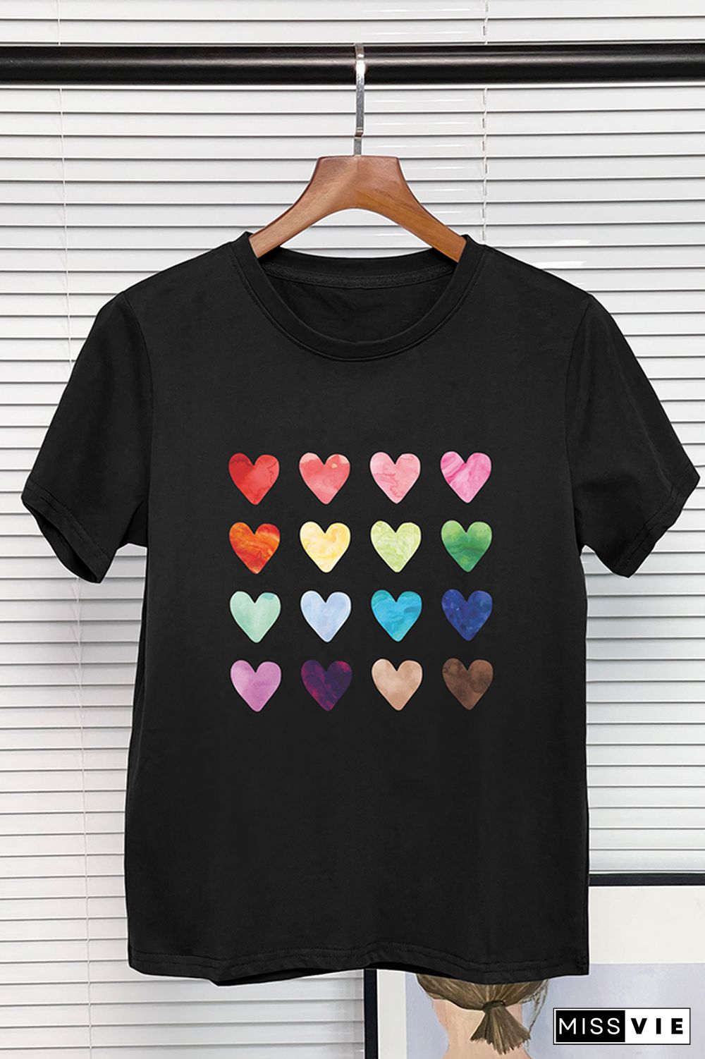 Watercolor Heart Tee, Heart Graphic Shirt Wholesale