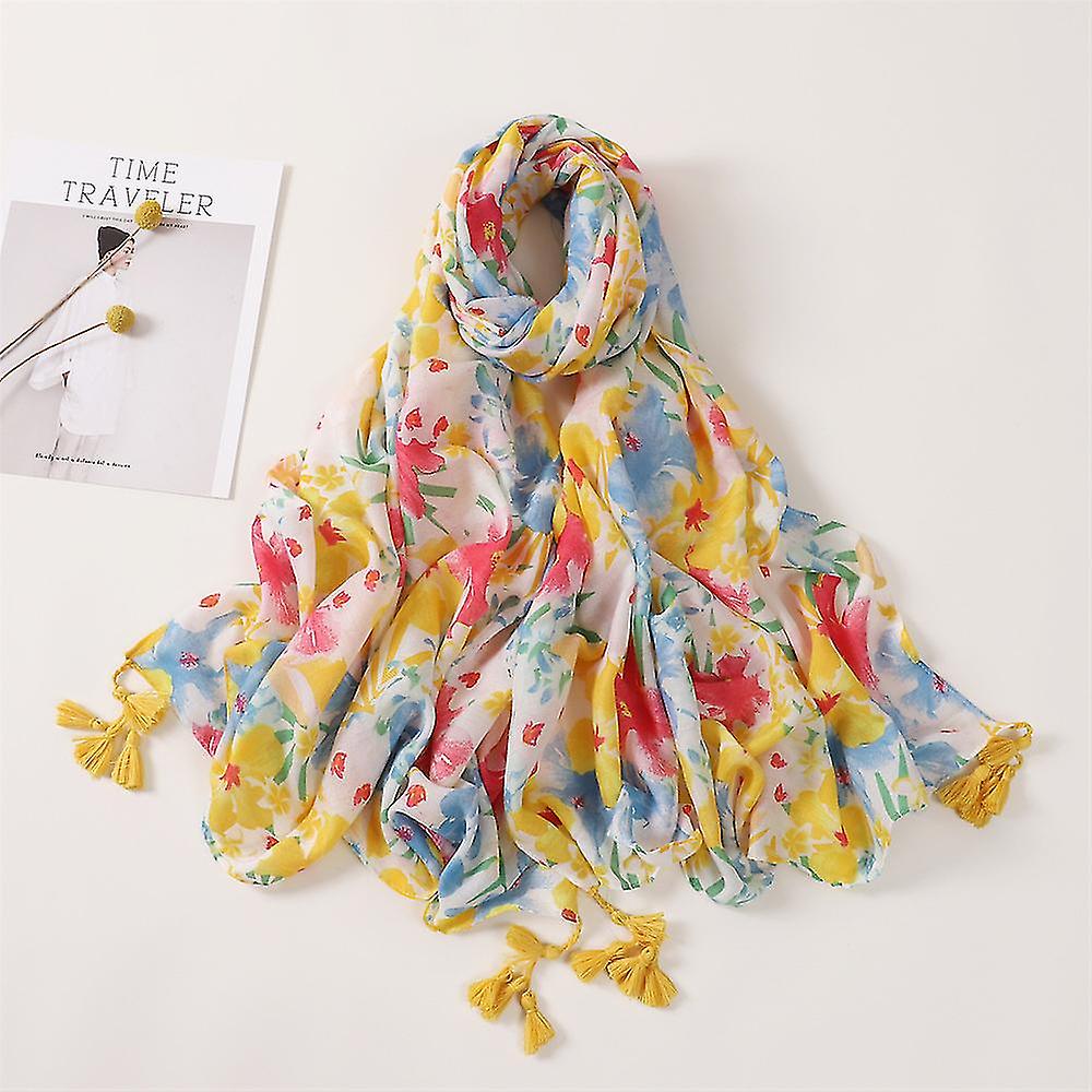 Women's Scarves Wraps Fashion Lady Shawl Stole Flower Printed Soft Feeling Lightweight To Any Outfit All Seasons Clothing Accessory(1pcs，colorful)