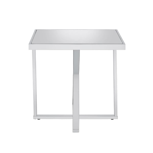 Furniture of America Marchat Glam Chrome 23-in Mirror Top End Table