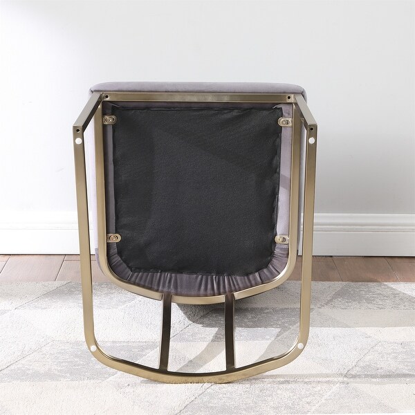 Velvet Upolstered Dining Chairs， Gold Metal Legs (Set of 2)