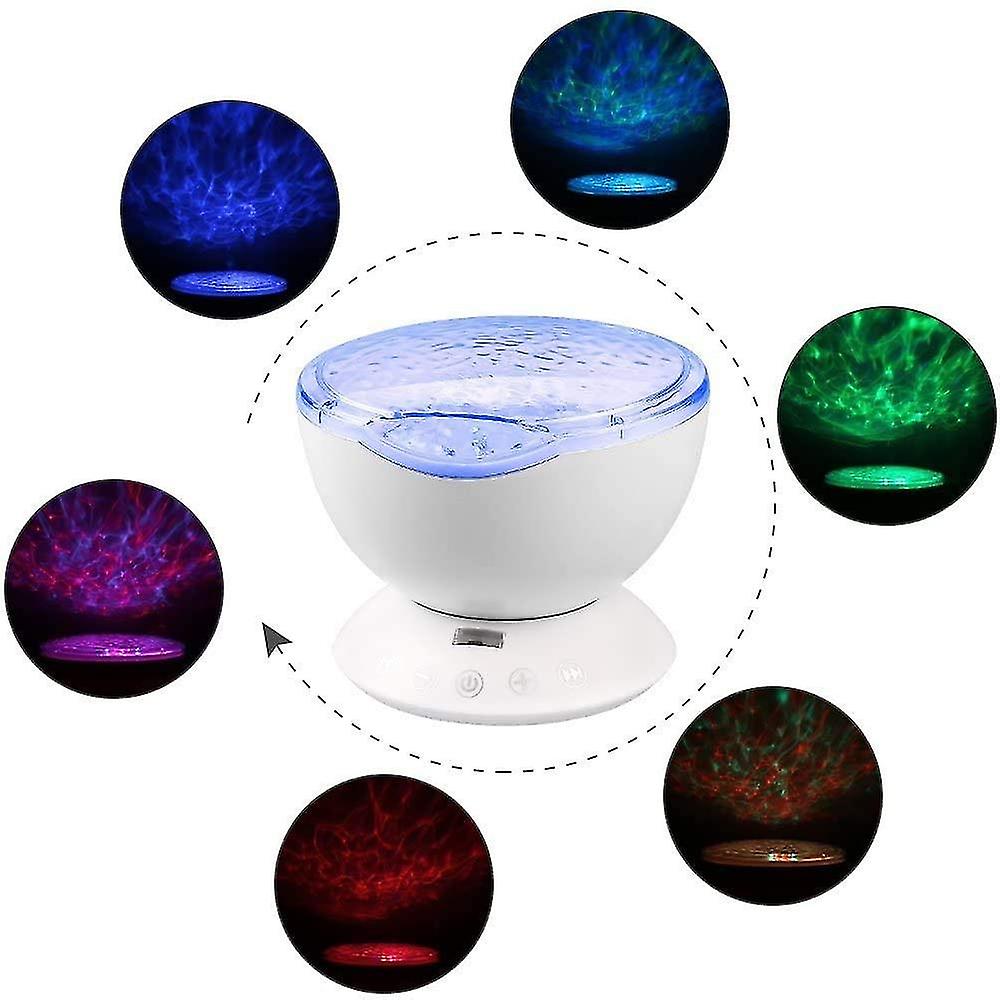 Ocean Wave Projector， 12 Led Remote Control Underwater Projectors， 7 Color Changing Music