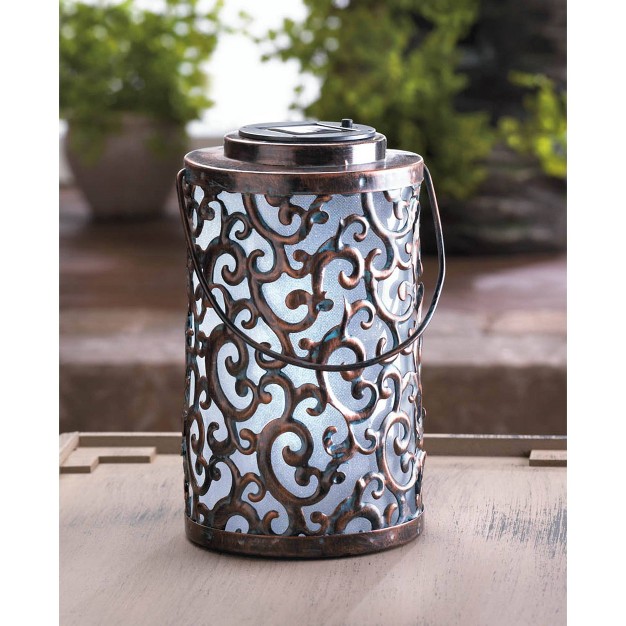 Iron Garden Gate Solar Lantern Bronze Zingz amp Thingz