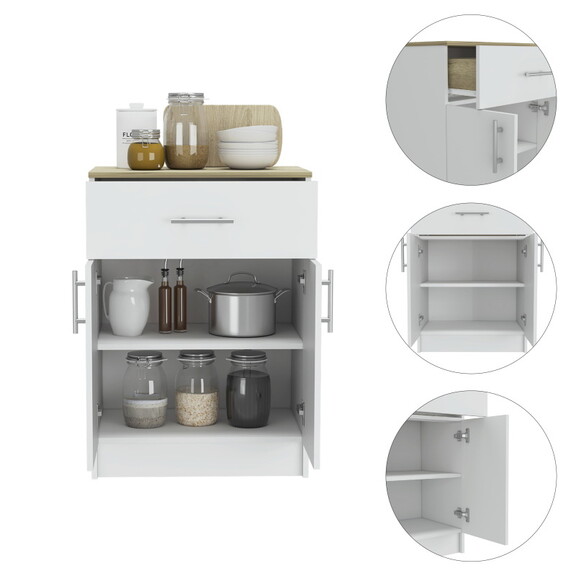 Wilmington 1 Drawer Rectangle Pantry Cabinet White...