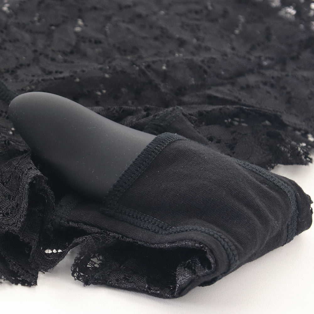 Black Lace Boyshort & Remote Panty Vibe in OSXL