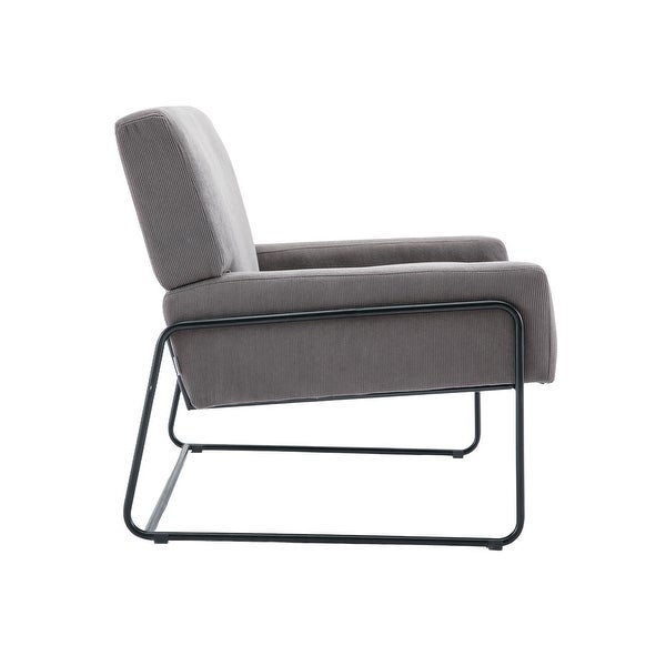 Modern Industrial Slant Armchair with Metal Frame