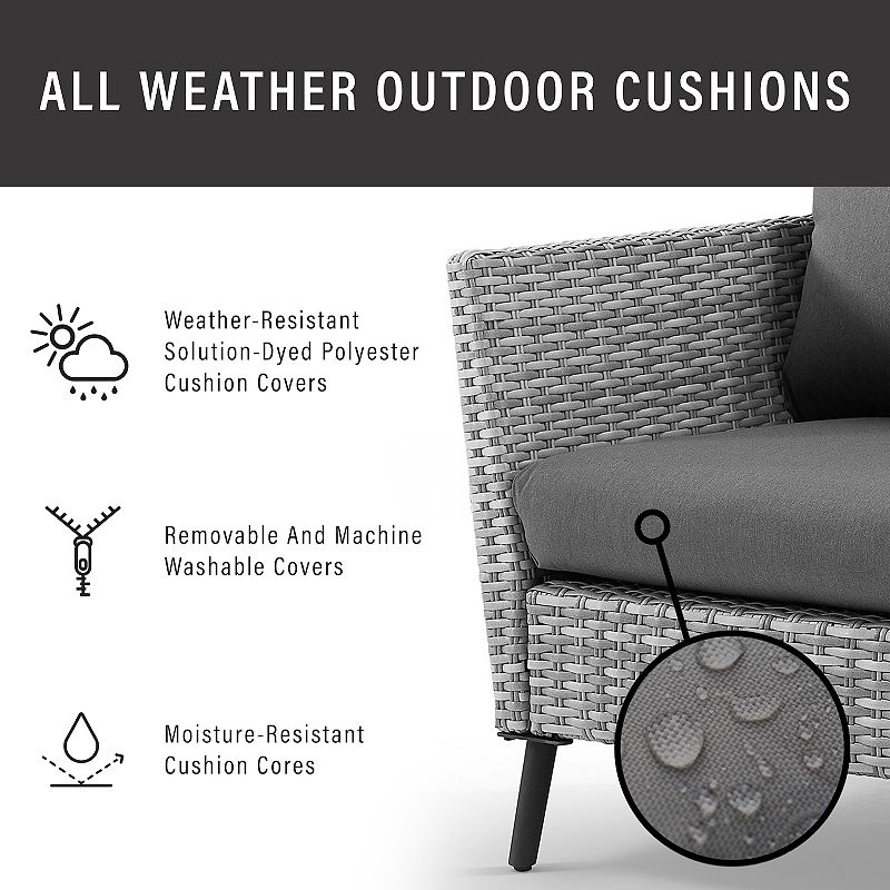 Crosley Richland Patio Wicker Conversation 4-piece Set