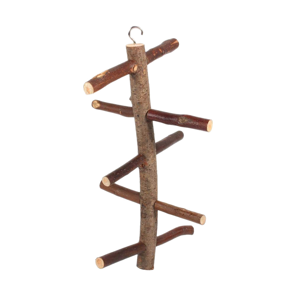 Bird Perch Natural Wood Bark Rotating Ladder Parrot Cage Stand Toy For Budgies Parakeet Cockatiel Cockatoo Conure Lovebird