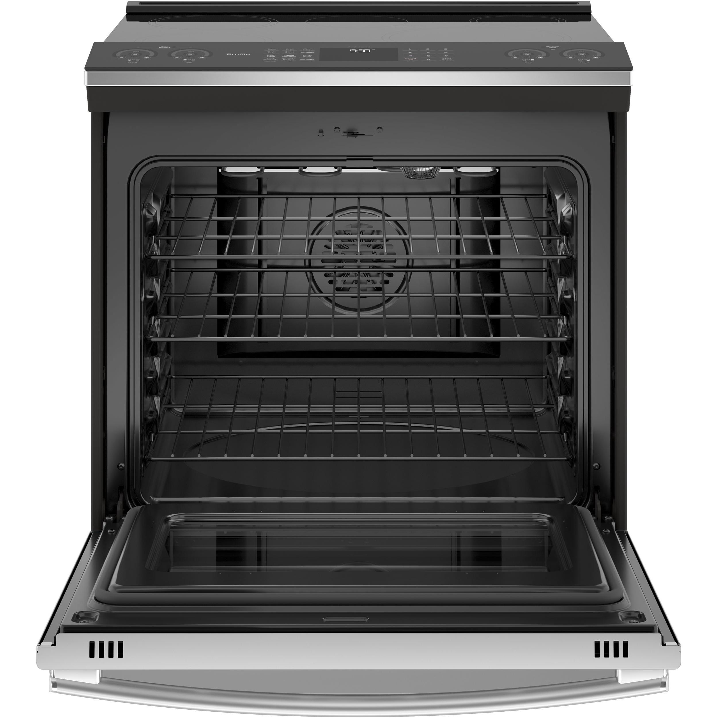 GE Profile 30-inch Slide-in Electric Induction Range with True European Convection Technology PCHS920YMFS