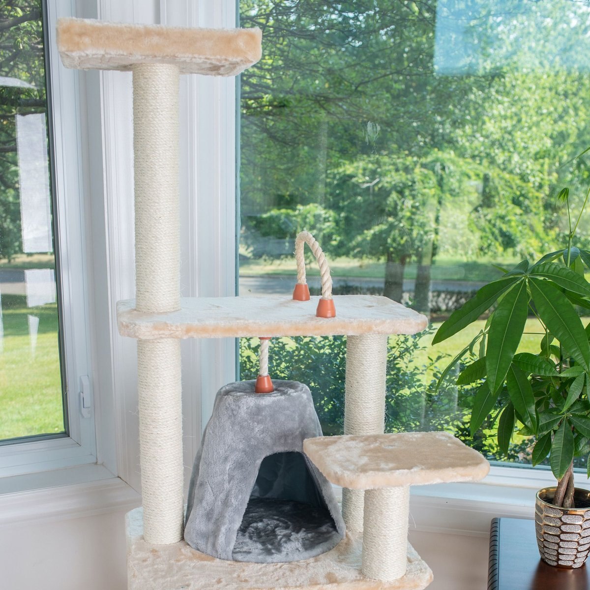 Armarkat 65-in Faux Fur Cat Tree and Condo