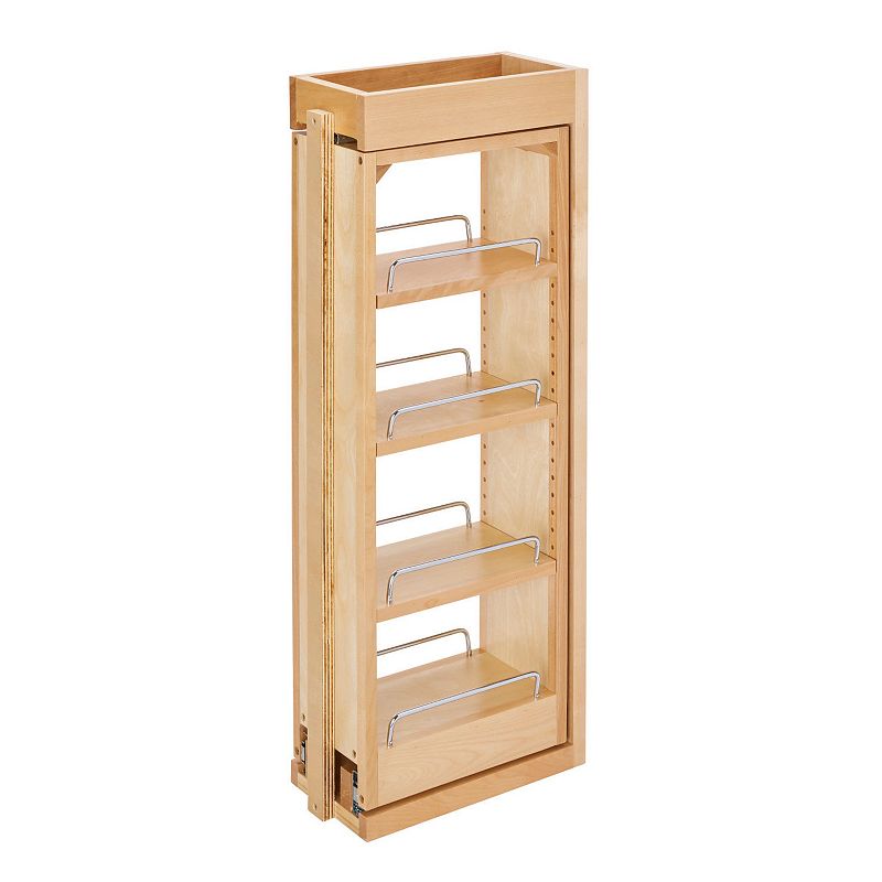 Rev-A-Shelf 6 x 30 In Pullout Between Cabinet Filler Maple Wood Shelf Storage