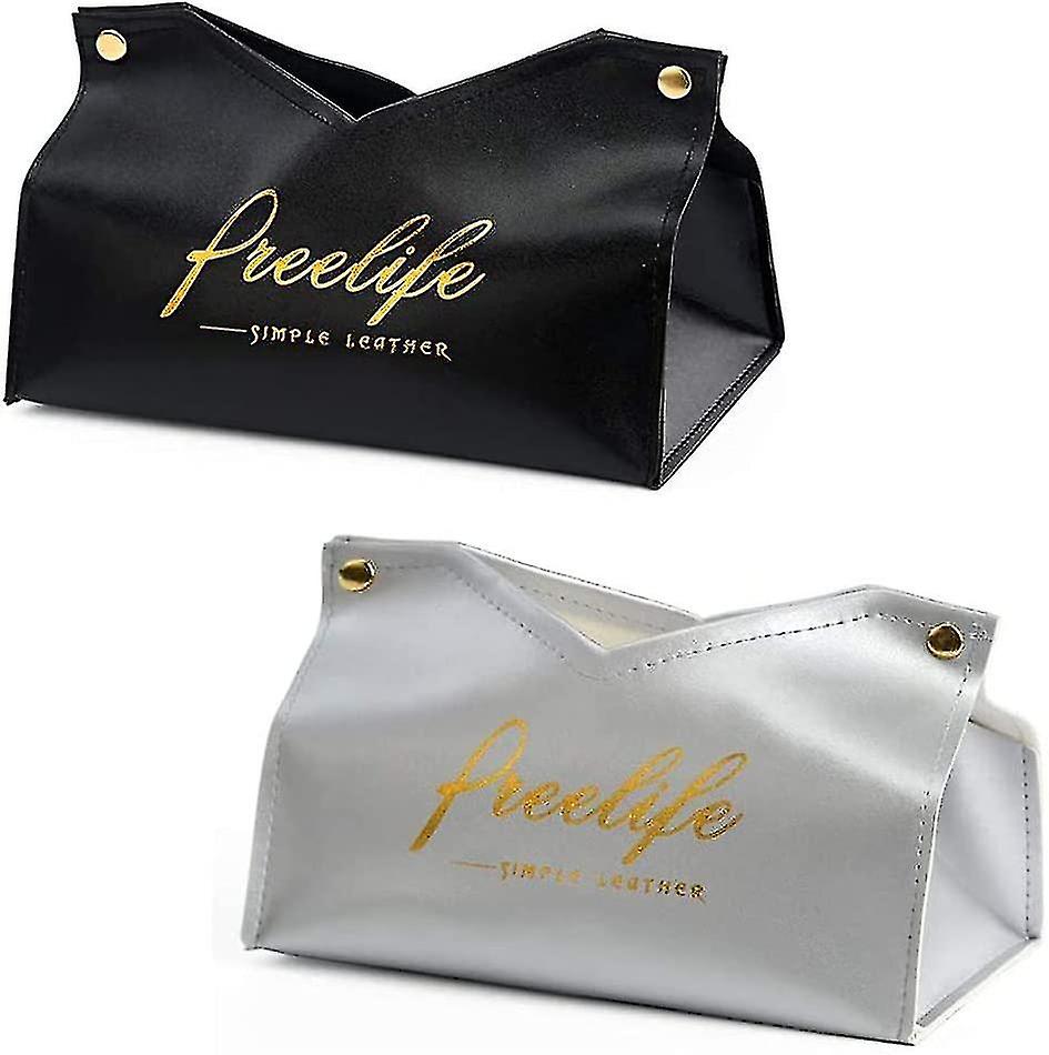 2 Pieces Leather Tissue Box， Nordic Style Tissue Box