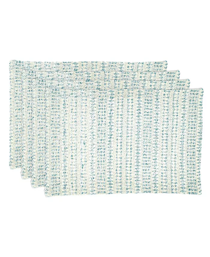 Saro Lifestyle Table Placemats with Woven Line Design Set of 4 20 x 14