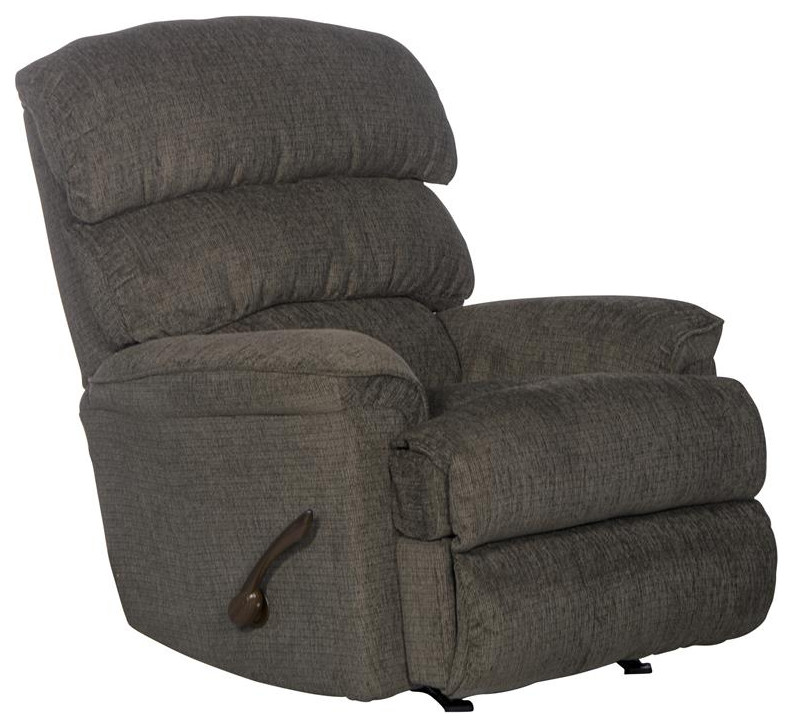 Atkins Rocker Recliner in Gray Polyester Fabric   Transitional   Recliner Chairs   by Homesquare  Houzz