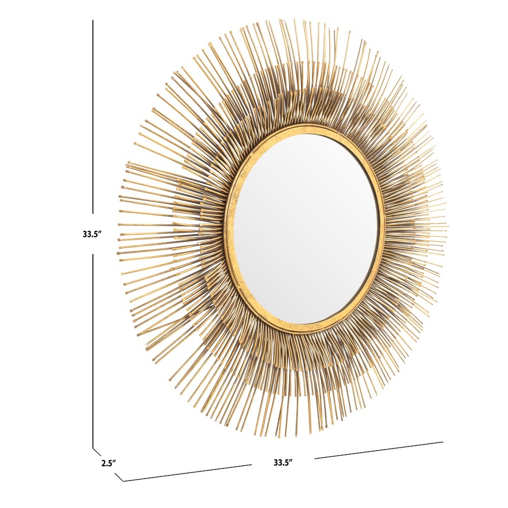 SAFAVIEH Weslon 34 inch Gold Sunburst Round Mirror   33.5\