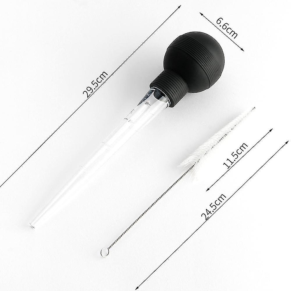 Turkey Baster With Cleaning Brush - Food Grade Syringe Baster For Cooking and Basting With Detachable Round Bulb