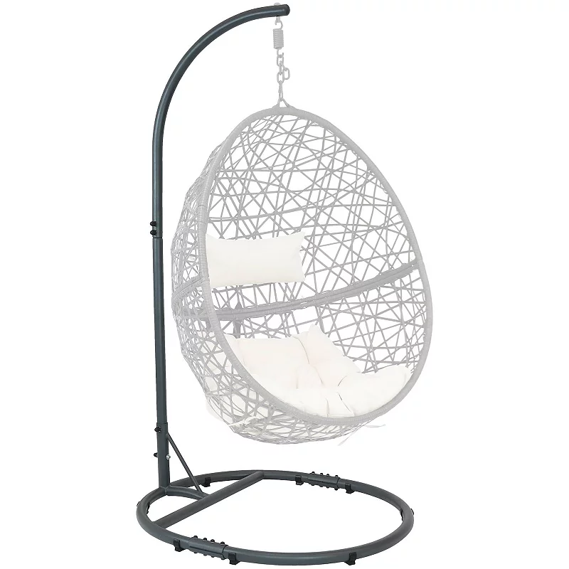 Sunnydaze Rounded Base Powder-Coated Steel Egg Chair Stand - 76 in