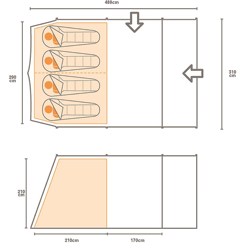 Regatta Karuna 4 Man Spacious Waterproof Dome Camping Tent