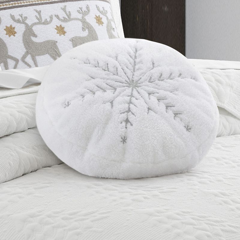 Levtex Home Metallic Snowflake Round Throw Pillow