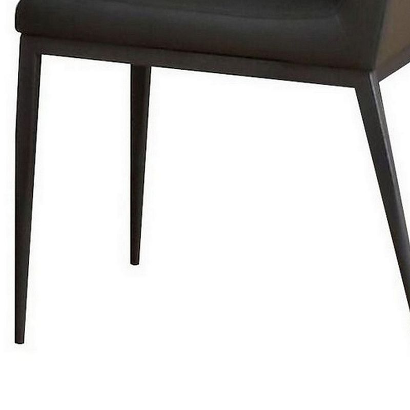 Chair with Faux Leather and Sleek Metal Legs， Gray