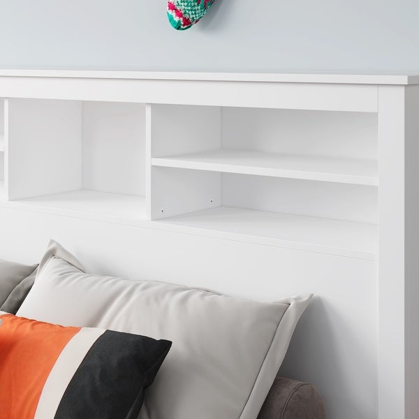 Queen Size Bookcase Headboard With A Hole For Passing Cords and Lights - - 34723807