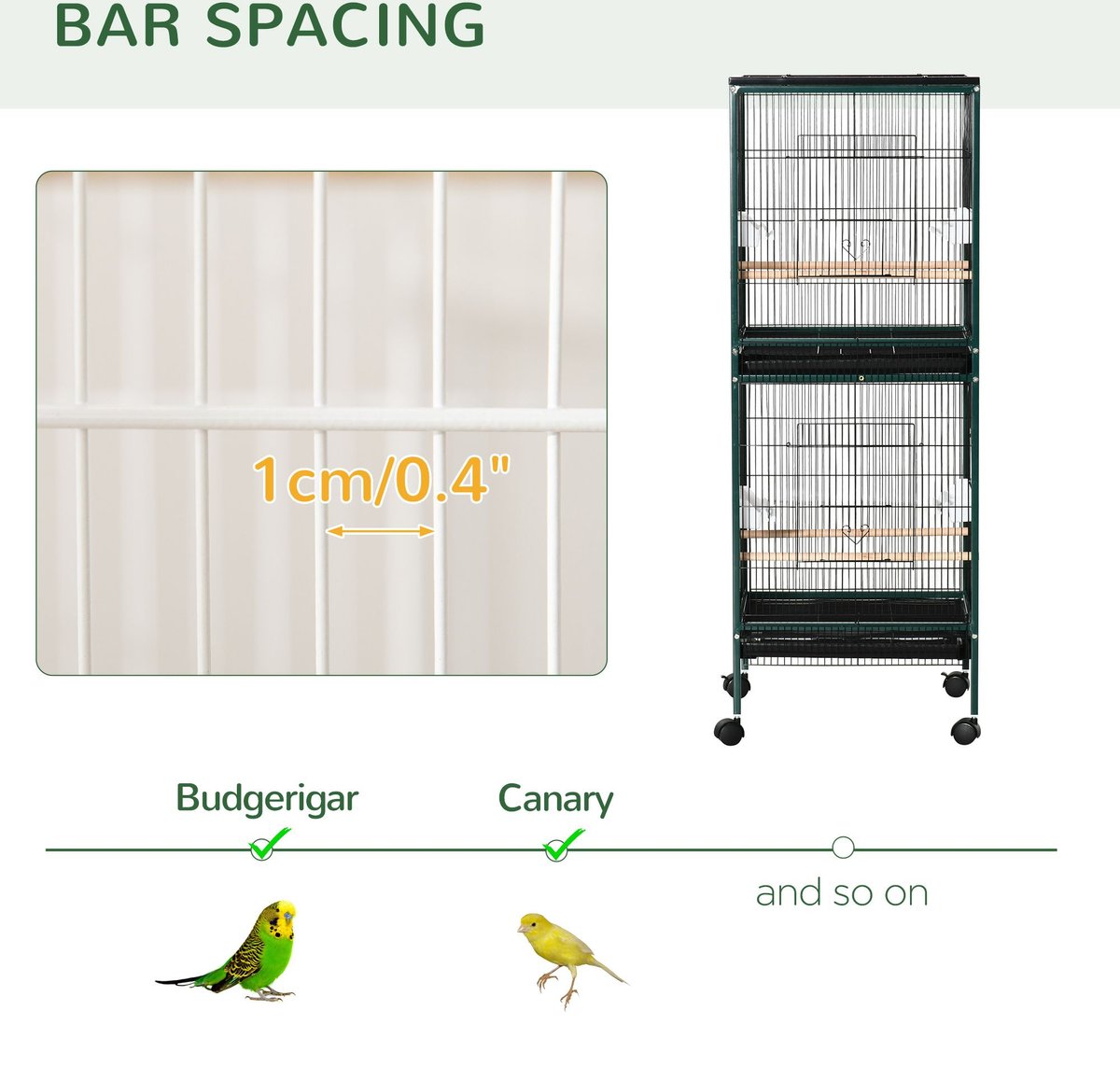 PawHut 55-in 2-in1 Aviary Bird Cage， Green