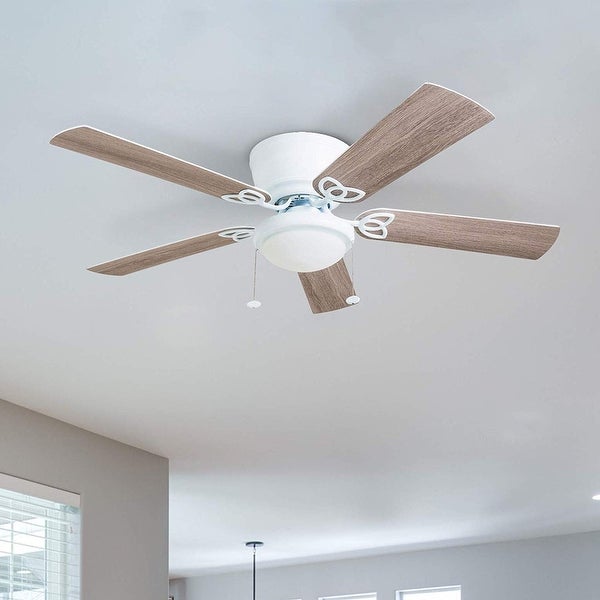 Prominence Home Benton Hugger Ceiling Fan， Low-Profile， LED Cased White Bowl， White - 52-inch Shopping - The Best Deals on Ceiling Fans | 34777936