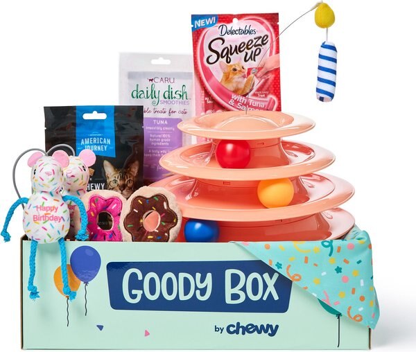 Goody Box Birthday Cat Toys， Treats and Collar