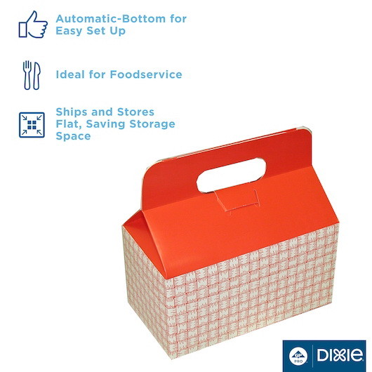 Dixie Small Auto Bottom Handled Red Plaid Take Out...